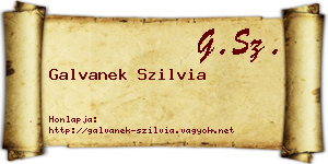 Galvanek Szilvia névjegykártya